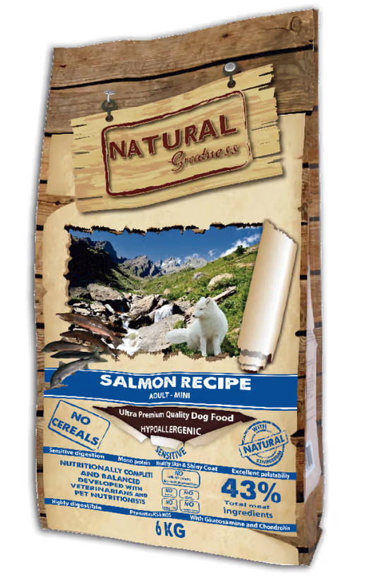 Natural Greatness Salmon Sensitive Mini Adult Dog Salmon Grain-Free - Dry food for dogs with sensitivities