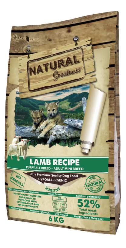 Natural Greatness Sensitive Starter Puppy and Adult Dog Mini Grain-Free Lamb - Dry food for dogs with sensitive digestion
