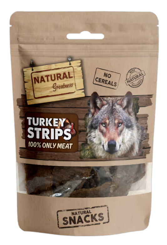 Natural Greatness Turkey Strips Cão Peru - Snack para cão