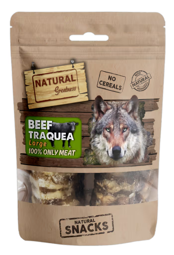 Natural Greatness Perro Tráquea Bovina - Snack para perro para soporte articular