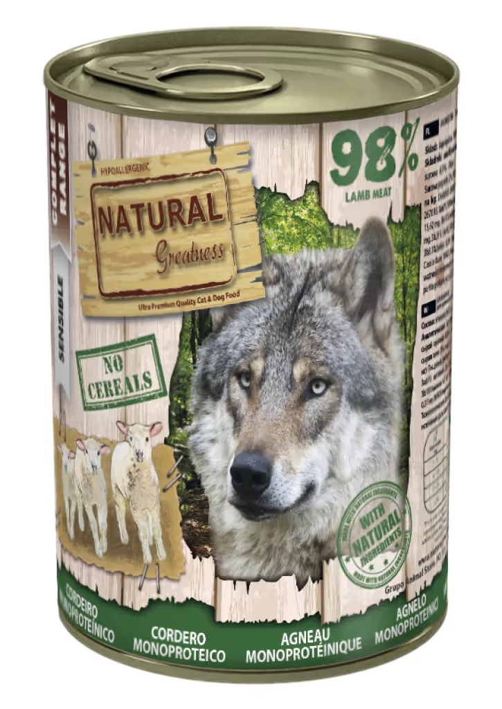 Natural Greatness Monoprotein Cão Adulto Cordeiro - Ração húmida para cão