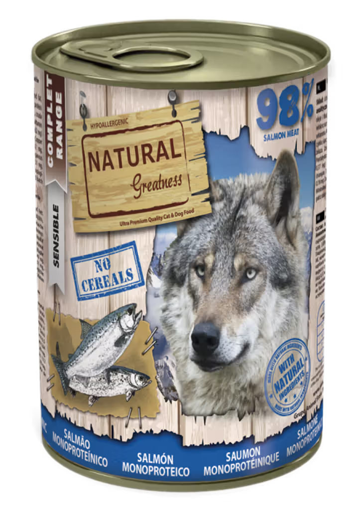 Natural Greatness Monoprotein Perro Adulto Salmón - Comida húmeda para perro