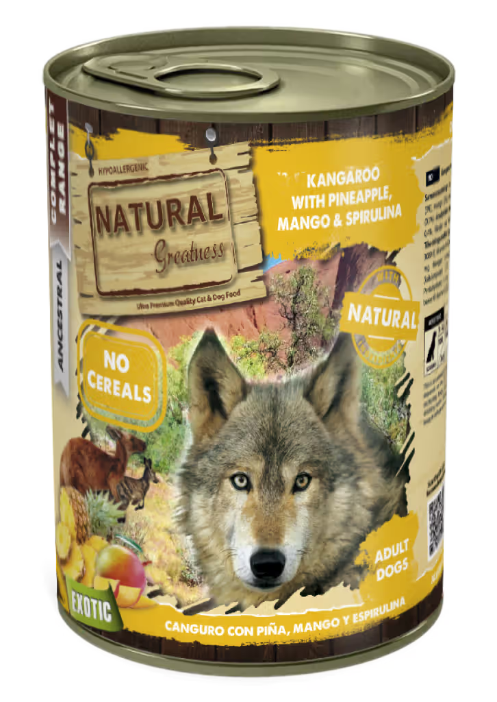 Natural Greatness Perro Canguro, Piña, Mango y Espirulina - Comida húmeda para perro