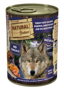 Natural Greatness Cão Adulto Peru, Salmão, Abóbora, Batata Doce e Espinheiro Marítimo - Ração húmida para cão