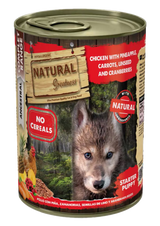 Natural Greatness Cão Cachorro Frango, Cenoura, Ananás, Linhaça e Arandos - Ração húmida para cão