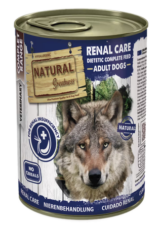 Natural Greatness Veterinary Renal Perro Vacuno - Comida húmeda para perro para insuficiencia renal