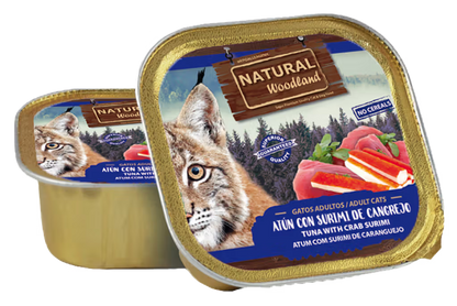 Natural Woodland Gato Grain-Free Atún y Surimi de Cangrejo - Comida húmeda para gato