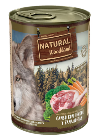 Natural Woodland Cão Ganso, Brócolos e Cenouras Grain-Free - Ração húmida para cão