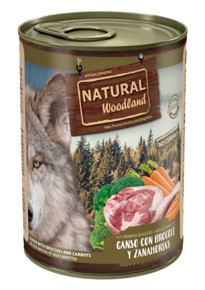 Natural Woodland Cão Ganso, Brócolos e Cenouras Grain-Free - Ração húmida para cão