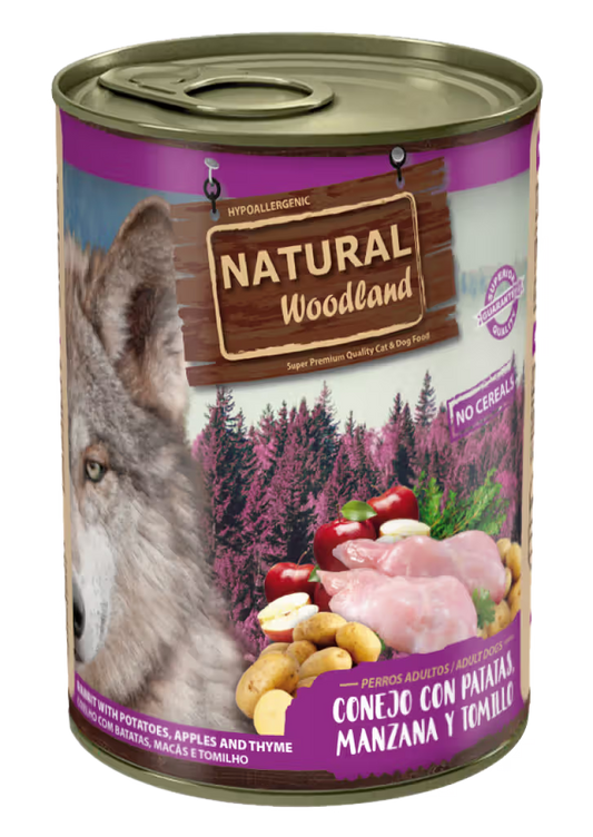Natural Woodland Dog Grain-Free Rabbit, Potato, Apple and Thyme - Wet dog food
