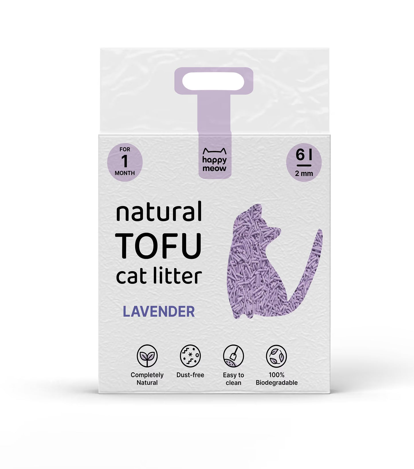 HAPPY MEOW ARENA TOFU AGLOMERANTE PARA GATO Lavanda 2mm 6L