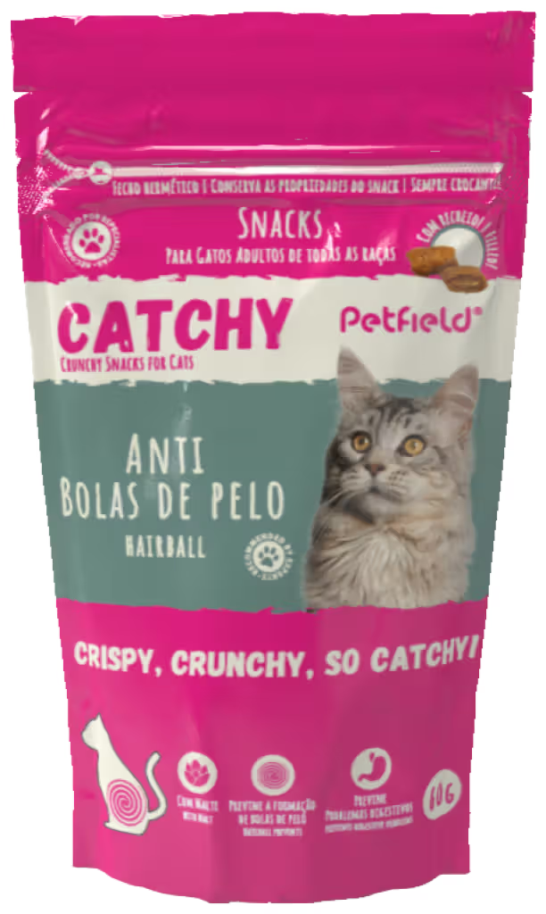 Catchy Hairball Gato Adulto Vacuno - Snack para gatos para bolas de pelo