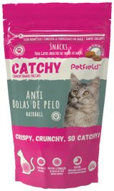 Catchy Hairball Gato Adulto Vacuno - Snack para gatos para bolas de pelo