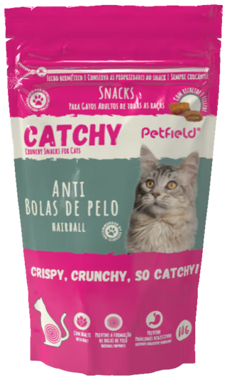 Catchy Hairball Gato Adulto Vacuno - Snack para gatos para bolas de pelo
