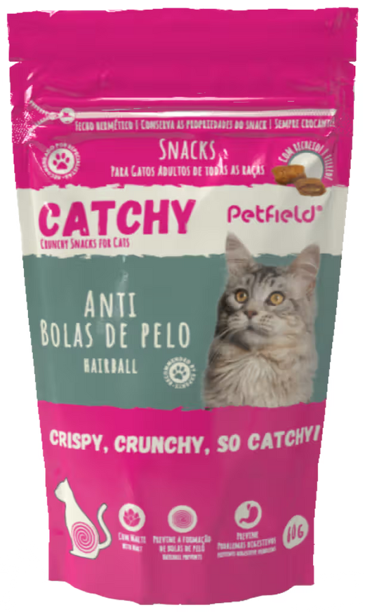 Catchy Hairball Gato Adulto Vacuno - Snack para gatos para bolas de pelo