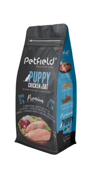 Petfield Premium Pet Food Perro Cachorro Pollo, Avena y Arroz - Pienso seco para perro