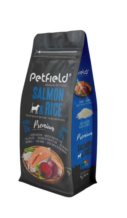 Petfield Premium Pet Food Cão Salmão e Arroz - Ração seca para cão