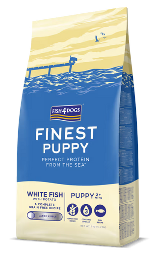 Fish4Pets Finest Cão Cachorro Peixe Branco - Ração seca para cão