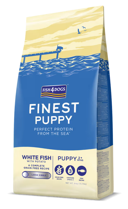 Fish4Pets Finest Cão Cachorro Peixe Branco - Ração seca para cão