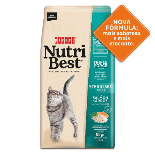 Picart Nutribest High Premium Gato Esterilizado - Salmón y Arroz 8 kg