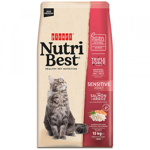 Picart Nutribest High Premium Gato Sensitive - Salmón y Arroz 15 kg