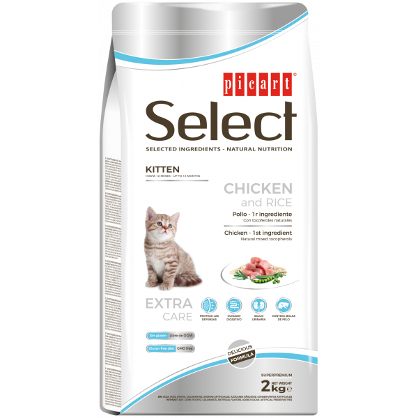 Picart Select Gato Kitten - Pollo y arroz 2 kg