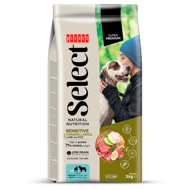 Picart Select Super Premium Perro Sensitive Adulto - Extra Cordero y Arroz 3 kg