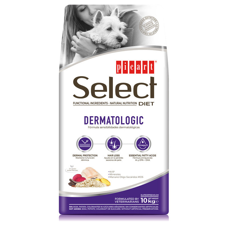Picart Select Veterinary Diets para Perro - Dermatologic - Pelo y Piel 10 kg