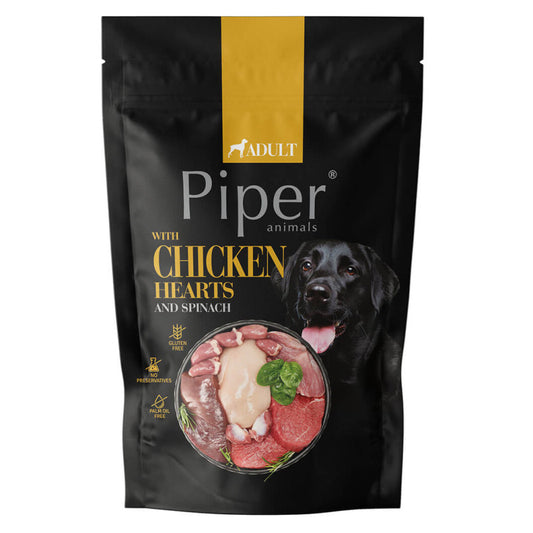 Piper - Alimento em patê para cão adulto - Coração de galinha e espinafre | 10x500 g