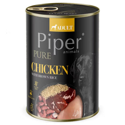Piper Pure - Alimento em patê para cão adulto - 100% Frango e Arroz Integral