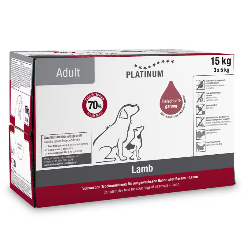 Platinum Cão Adulto Borrego e Arroz - Ração seca para cão