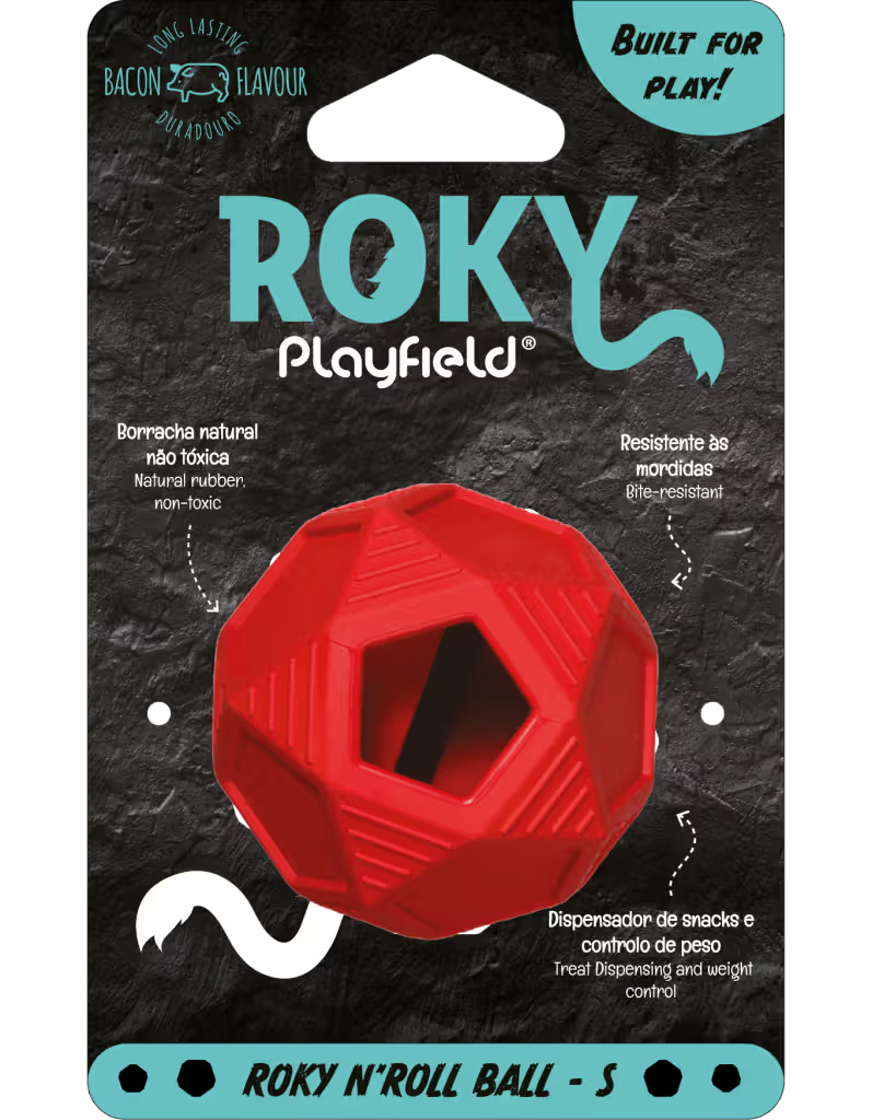 Playfield Roky - Roky N’Roll Ball - Juguete para perro con aroma a bacon