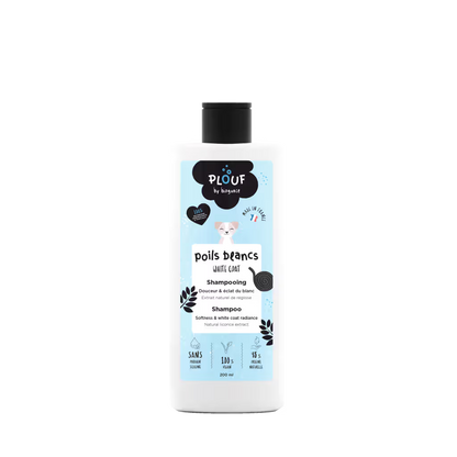 Plouf White Coat Shampoo - Champú para perro de pelo blanco