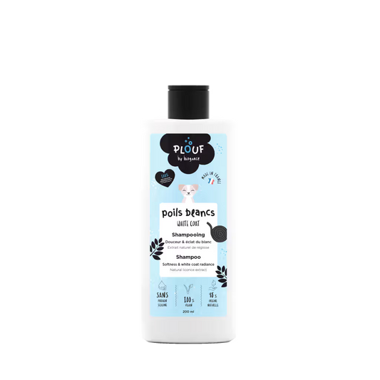 Plouf White Coat Shampoo - Champú para perro de pelo blanco