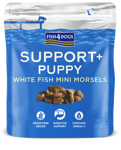 Fish4Pets Suport+ Perro Cachorro Digestión Salmón y Pescado Blanco - Snack para perro con sensibilidad digestiva