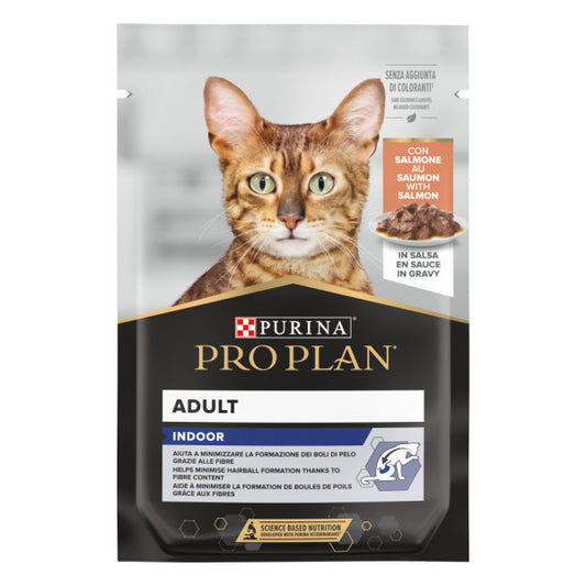 Pro Plan Nutrisavour Housecat - Wet Food in Gravy for Indoor Adult Cats - Salmon | 26 x 85 g