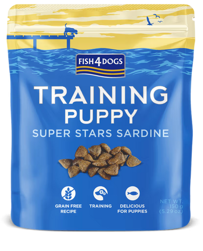 Fish4Pets Puppy Training Super Stars Cão Cachorro Salmão e Sardinha - Snack para cão