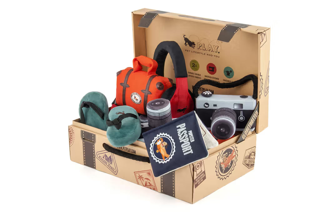 PLAY Globetrotter Toy Set - Caja de juguetes para perro