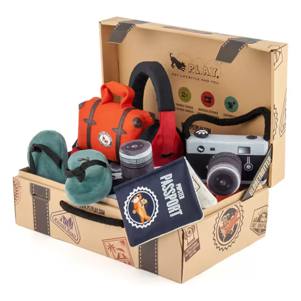 PLAY Globetrotter Toy Set - Caja de juguetes para perro