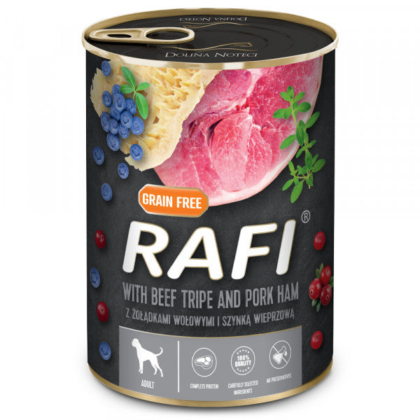 Rafi - Paté para Perro Adulto - Callos de vaca y jamón de cerdo | 24 x 400 g