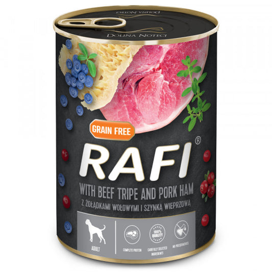 Rafi - Paté para Perro Adulto - Callos de vaca y jamón de cerdo | 24 x 400 g