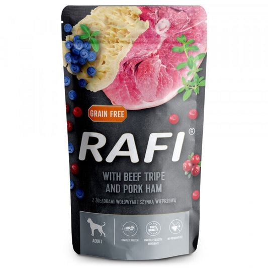 Rafi - Paté para Perro Adulto - Callos de vaca y jamón de cerdo 500 g
