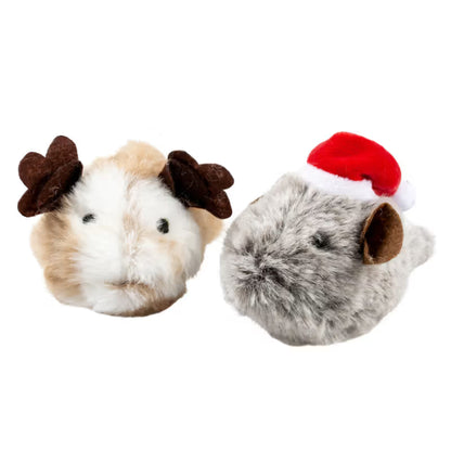 Duvo Plus - Ratones de Navidad de peluche con catnip para gato