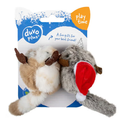 Duvo Plus - Ratones de Navidad de peluche con catnip para gato