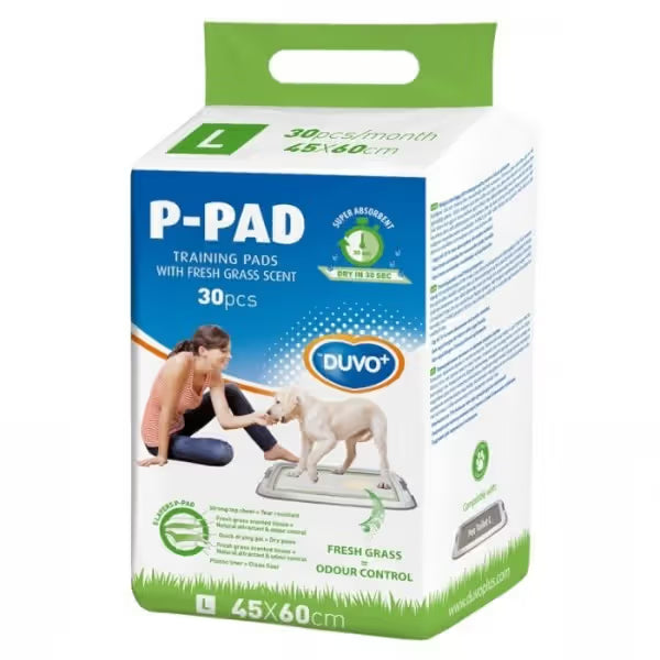Duvo Plus Resguardos P-Pad - Empapadores para perro con aroma a hierba fresca
