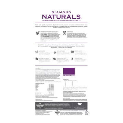 Diamond Naturals Small Breed Adult Dog Chicken 15Kg