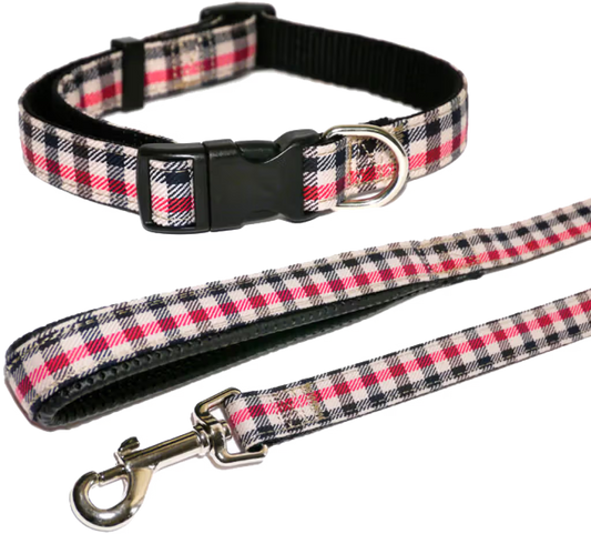Rosewood Red Check Collar - Coleira para cão