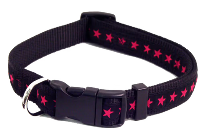 Rosewood Black Hot Pink Star - Collar para perro