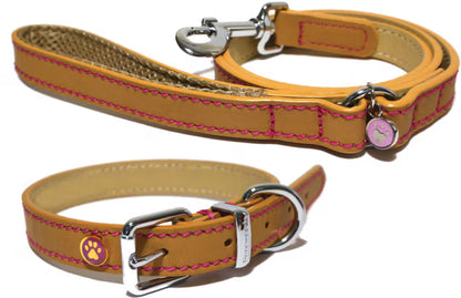Rosewood Collar Leather Tan - Collar para perro