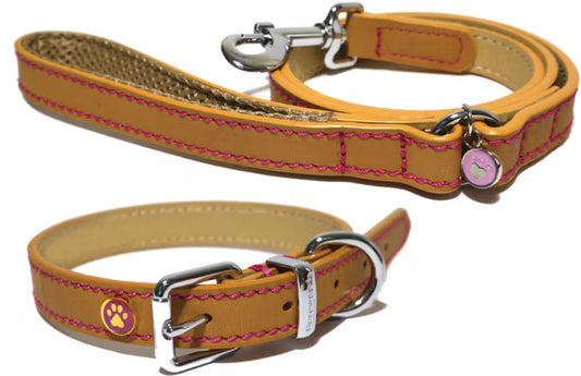 Rosewood Collar Leather Tan - Coleira para cão